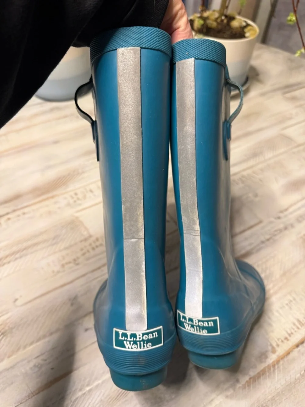 L.L. Bean Teal Kids Wellie Waterproof Pull On Rain Boots sz3 Kids